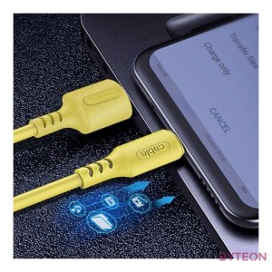 COLORWAY Kábel, USB - MicroUSB (soft silicone) 2.4A 1m sárga