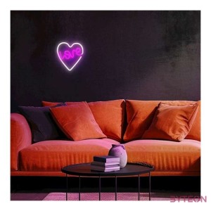 NEOLIA LED dekorációs lámpa LOVE rószaszín fehér, USB csatlakozó, 3 x AA, falra szerelhető, 148 lumen