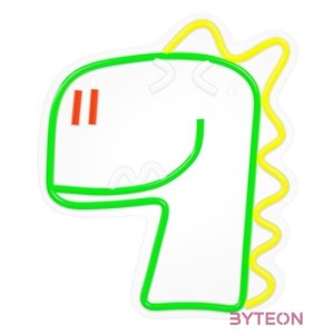 FOREVER LIGHT Neon LED dekorációs lámpa JURASSIC DINO zöld, szabályozható, USB, be,ki  kapcsoló,  falra szerelhető