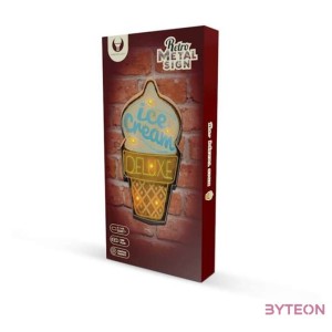 FOREVER LIGHT RETRO metál LED dekorációs lámpa ICE CREAM USB, 5V, falra akasztható