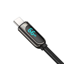 Baseus kijelzőkábel USB Type-C-hez, 66W, 1m (fekete)