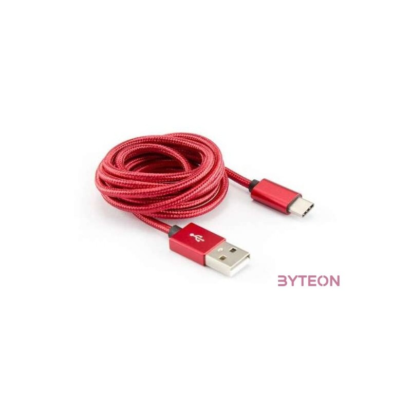 SBOX Kábel, CABLE USB Male - TYPE-C Male 1.5 m Red