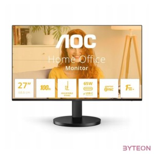 AOC IPS monitor 27 Q27B3CF2 2560x1440, 169, 350cd,m2, 4ms, HDMI,2xUSB,USB-C, hangszóró, 100Hz, áll. mag.