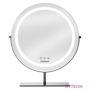 HUMANAS HM Scarlet LED fém sminktükör, 360 elforgatható,  integrált érintő gombok, 3 színhőmérséklet,
