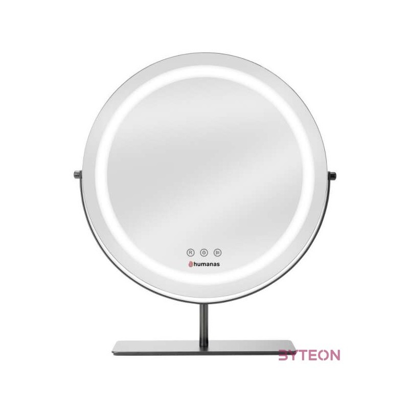 HUMANAS HM Scarlet LED fém sminktükör, 360 elforgatható,  integrált érintő gombok, 3 színhőmérséklet,