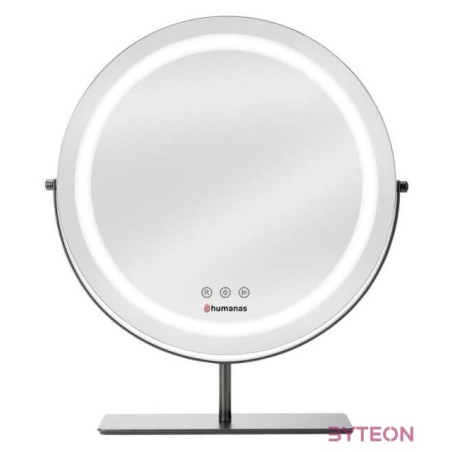 HUMANAS HM Scarlet LED fém sminktükör, 360 elforgatható,  integrált érintő gombok, 3 színhőmérséklet,
