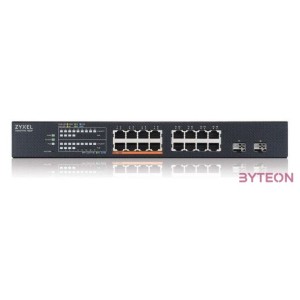 ZYXEL Switch 16-port 2.5GbE, 2 SFP, 8 x PoE 180W  Smart Switch, hybird mode, NebulaFlex Cloud, XMG1915-18EP-EU0101F