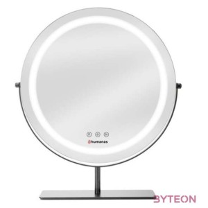 HUMANAS HM Scarlet LED fém sminktükör, 360 elforgatható,  integrált érintő gombok, 3 színhőmérséklet,