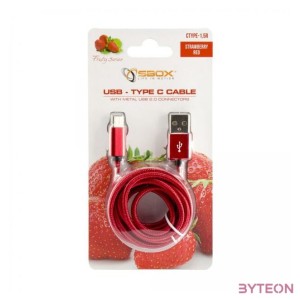 SBOX Kábel, CABLE USB Male - TYPE-C Male 1.5 m Red