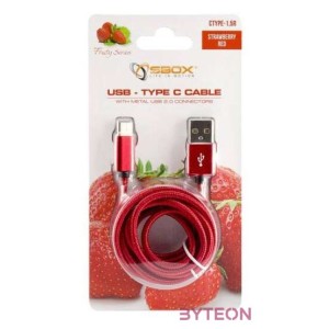 SBOX Kábel, CABLE USB Male - TYPE-C Male 1.5 m Red