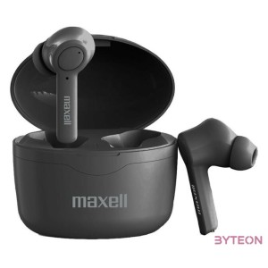 MAXELL TWS vezeték nélküli fülhallgató, SYNC UP, bluetooth 5.0, 3 óra lejétszási  9óra újratöltéssel, fekete