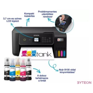 EPSON Tintasugaras nyomtató - EcoTank L3280 (A4, MFP, színes, 5760x1440 DPI, 33 lap,perc, USB,Wifi)