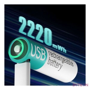 COLORWAY AA újratölhető elem, USB-C 2200 mAh 1.5B (Li-Polymer) (2pc.) (CW-UBAA-10)