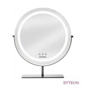 HUMANAS HM Scarlet LED fém sminktükör, 360 elforgatható,  integrált érintő gombok, 3 színhőmérséklet,