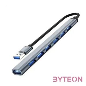 BLACKBIRD USB 3.0 USB  7 port hub extra slim, aluminium ház, notebookhoz