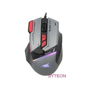 Baracuda W029908 MANTA-G, BGM-047G gamer egér,8D, szürke, 12800 dpi