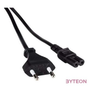BLACKBIRD Notebook Tápkábel 2 csatlakózó, 1,5m, Fekete