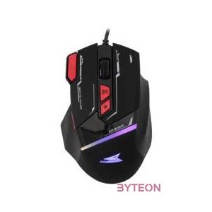 Baracuda W029907 MANTA-B, BGM-041B gamer egér,8D, fekete, 12800 dpi