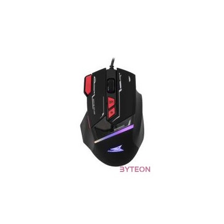 Baracuda W029907 MANTA-B, BGM-041B gamer egér,8D, fekete, 12800 dpi