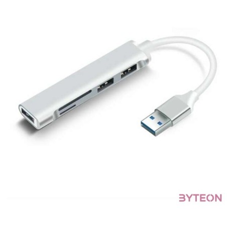 BLACKBIRD USB 3.0 multiport hub 5in1 3xUSB3.0, SD, TF, ezüst, aluminium ház