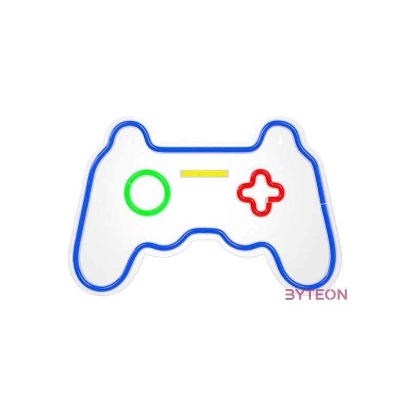 FOREVER LIGHT Neon LED dekorációs lámpa GAMEPAD multicolor, szabályozható, USB, be,ki  kapcsoló, , falra szerelhető