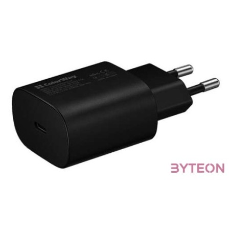 COLORWAY USB töltő adapter, Power Delivery Port PPS USB Type-C (25W)  fekete (CW-CHS033PD-BK)