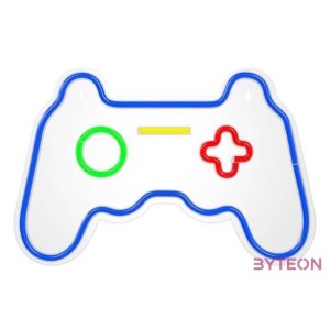 FOREVER LIGHT Neon LED dekorációs lámpa GAMEPAD multicolor, szabályozható, USB, be,ki  kapcsoló, , falra szerelhető