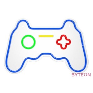 FOREVER LIGHT Neon LED dekorációs lámpa GAMEPAD multicolor, szabályozható, USB, be,ki  kapcsoló, , falra szerelhető