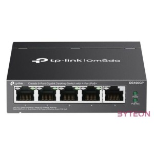 TP-LINK Switch 5x1000Mbps(4xPOE) Fémházas (Omada), DS105GP