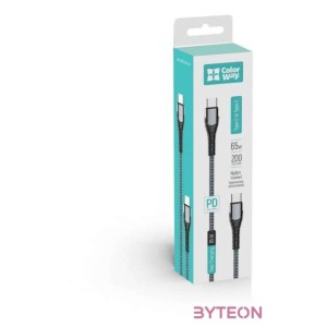 COLORWAY Kábel, Type-C - Type-C (PD Fast Charging 65W) 3.0A 2m gray (CW-CBPDCC039-GR)