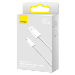 USB – USB-C Baseus Dynamic Series kábel, 100W, 1m (fehér)