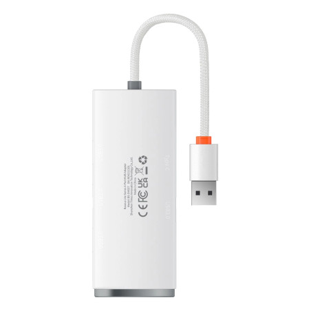 Baseus Lite Series 4 az 1-ben USB - 4x USB 3.0 hub, 25 cm (Fehér)