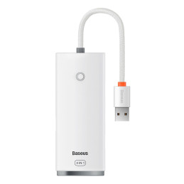 Baseus Lite Series 4 az 1-ben USB - 4x USB 3.0 hub, 25 cm (Fehér)