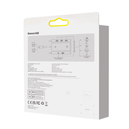 Baseus Lite Series 4 az 1-ben USB - 4x USB 3.0 hub, 1m (fekete)