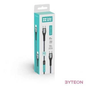 COLORWAY Kábel, Type-C - Type-C (PD Fast Charging 65W) 3.0A 2m gray (CW-CBPDCC039-GR)