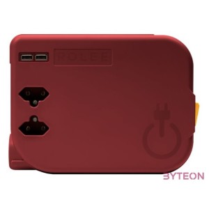 ROLEE M automata hosszabbító, 2db földeletlen aljzat  2db USB aljzat, 4m, Oxidvörös