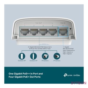 TP-LINK Switch 5x1000Mbps(1xPOE,4xPOE) Kültéri Műanyagházas (Omada), SG2005P-PD