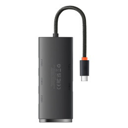 Baseus Lite Series Hub 4in1 USB-C 4x USB 3.0 + USB-C, 25cm (fekete)