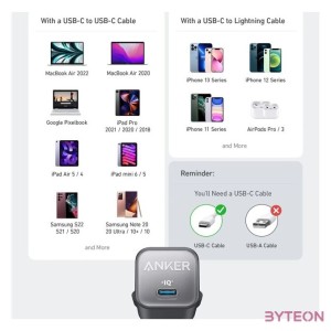 ANKER Hálózati Töltő, 511 Nano, 30W USB-C, EU, fehér -  A2147G21