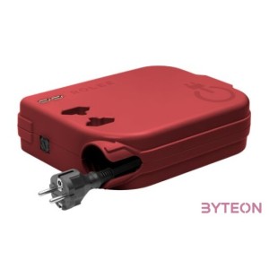 ROLEE M automata hosszabbító, 2db földeletlen aljzat  2db USB aljzat, 4m, Oxidvörös