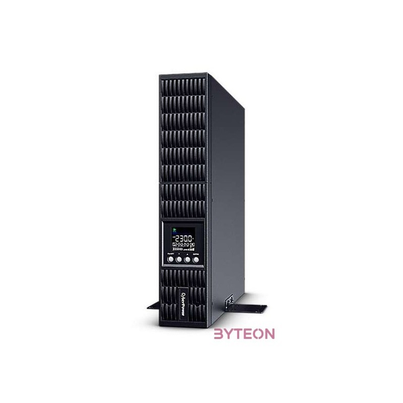 CYBERPOWER UPS, 2000VA,1800W, 8xC13, színes LCD, szünetmentes, tiszta színuszos, online kettős konverzió, rack,tower