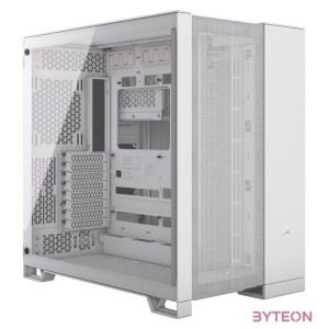 CORSAIR Ház 6500D AIRFLOW Dual Chamber, Tápegység nélkül, Edzett Üveg, fehér