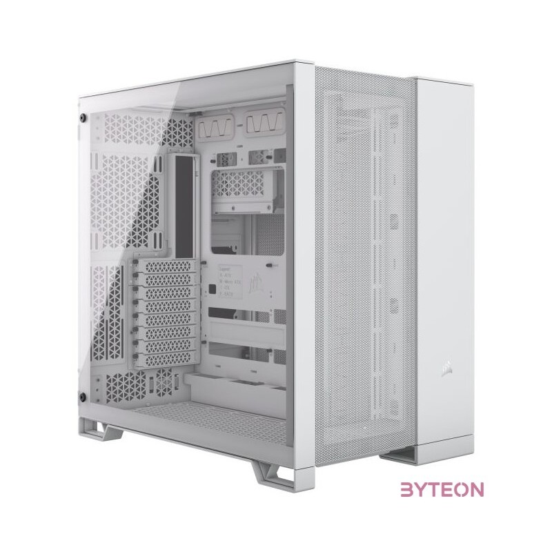 CORSAIR Ház 6500D AIRFLOW Dual Chamber, Tápegység nélkül, Edzett Üveg, fehér