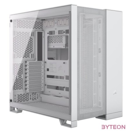 CORSAIR Ház 6500D AIRFLOW Dual Chamber, Tápegység nélkül, Edzett Üveg, fehér