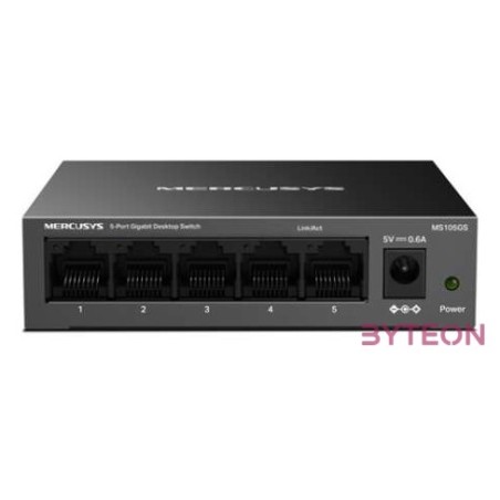 MERCUSYS Switch 5x1000Mbps, Fémházas Asztali, MS105GS