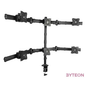 SBOX LCD-352,6 Asztali 6-os monitor tartó konzol, dönthető, forgatható, 13-27, 100x100, max 8 kg