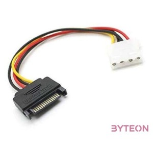 BLACKBIRD Tápkábel SATA 15 pin plug to Molex 4 pin female, 12cm