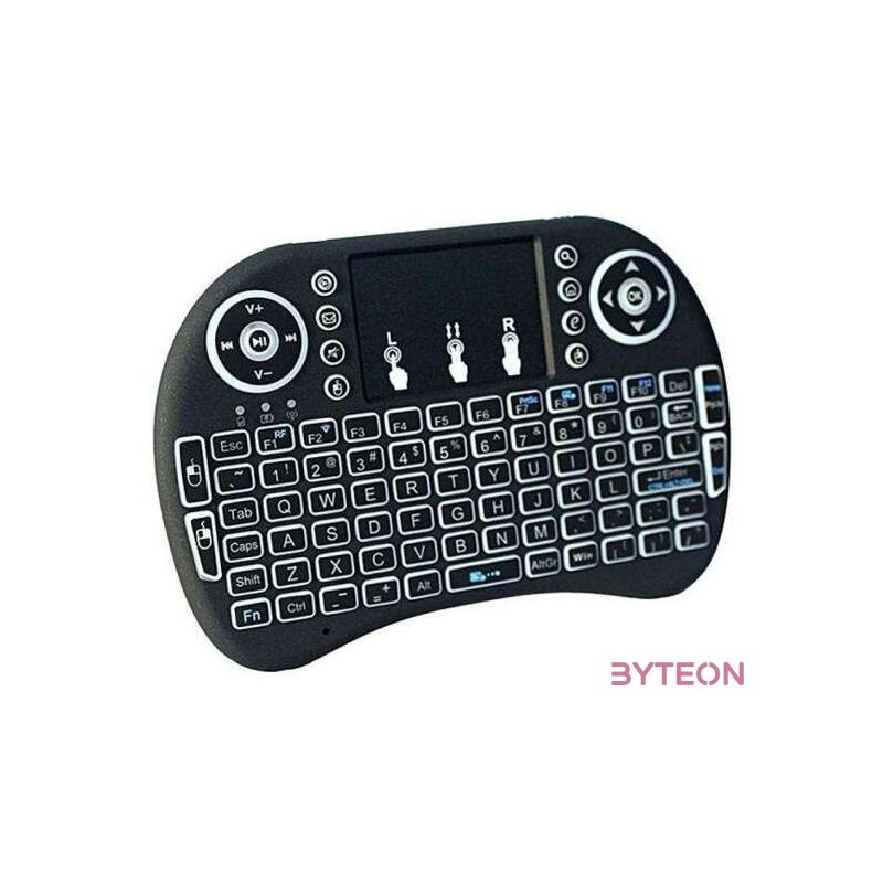 BLACKBIRD Vezeték Nélküli Multimédiás Mini Billentyűzet, Háttérvilágítás, UK