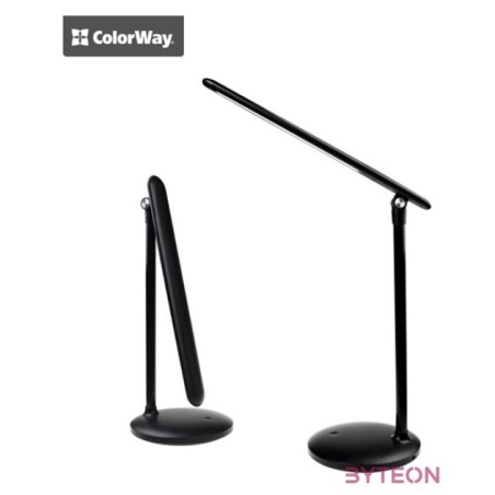 COLORWAY Asztali LED lámpa beépített akkumlátor,  dönthető, 3200-4300-6500k, 300 lm, fekete (CW-DL02B-B)