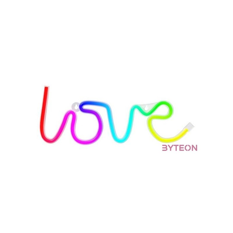 FOREVER LIGHT Neon LED dekorációs RGB lámpa LOVE, USB, távirányító, MUSIC SYNC, szabályozható, TIMER